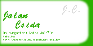 jolan csida business card